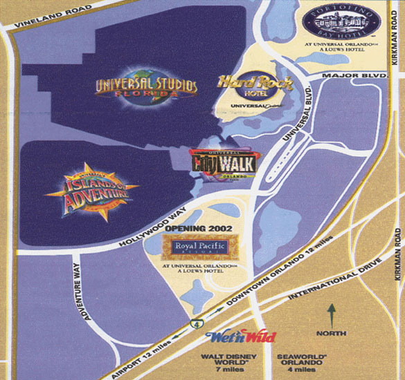 Zufahrtsplan - Universal Studios Florida !